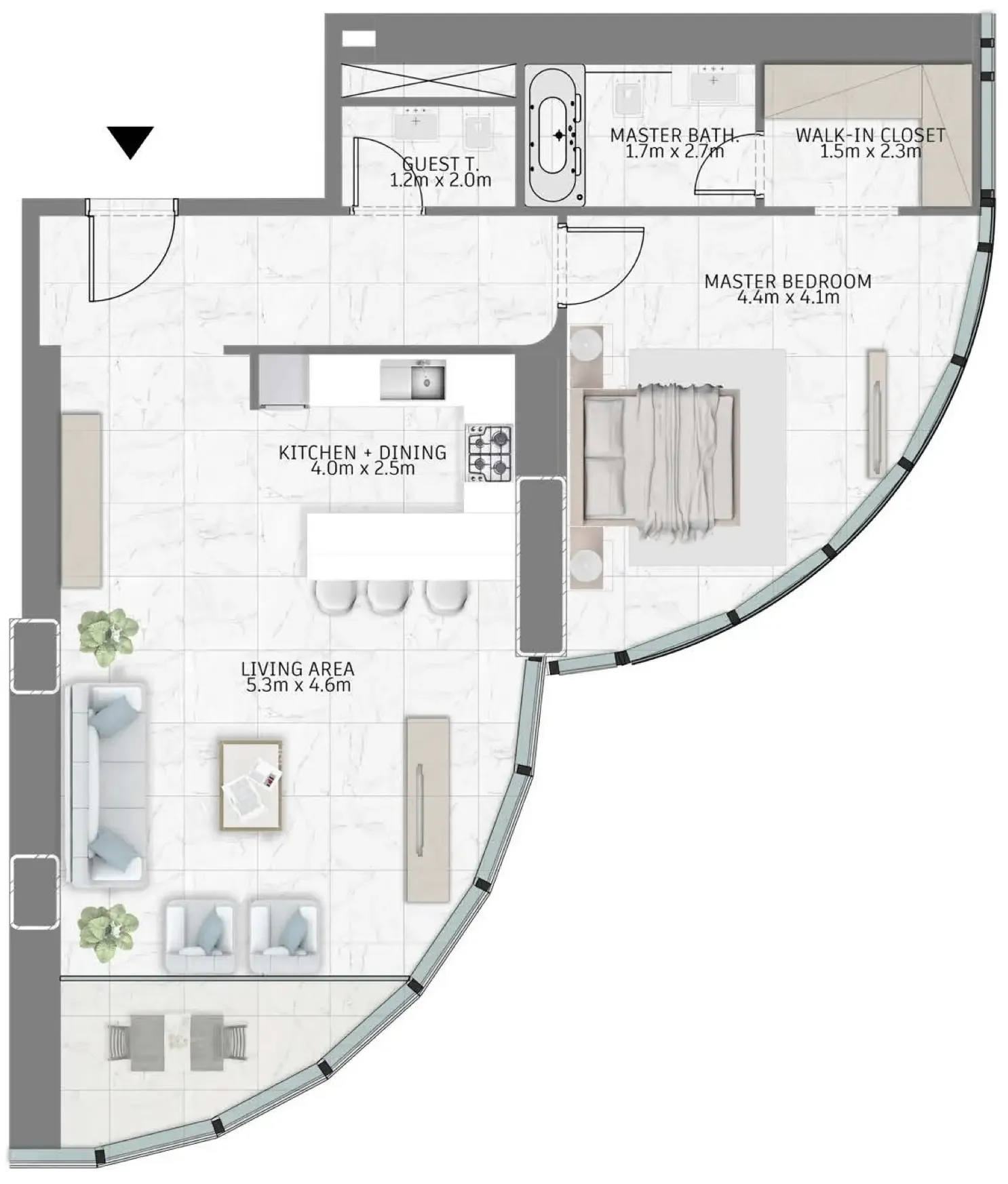 1 bed