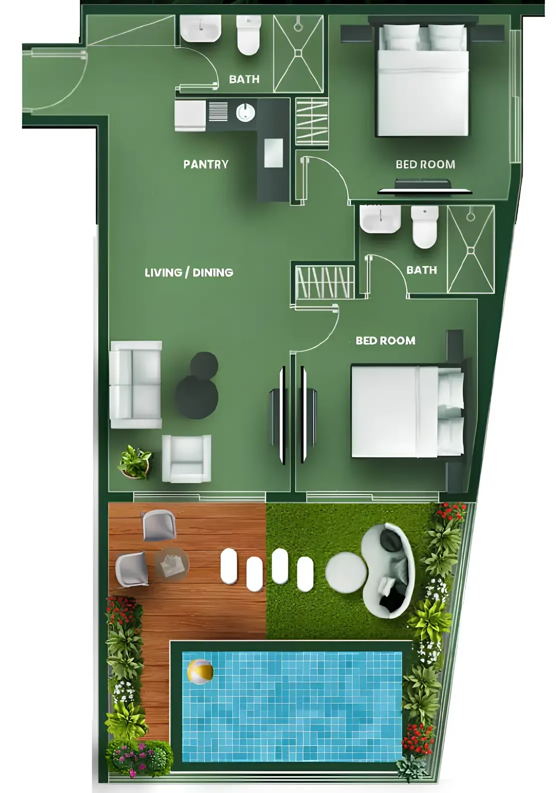 2 bed