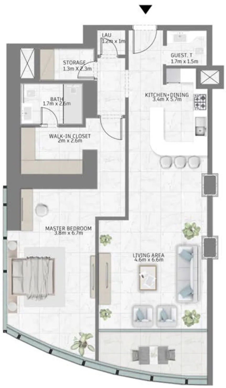 1 bed