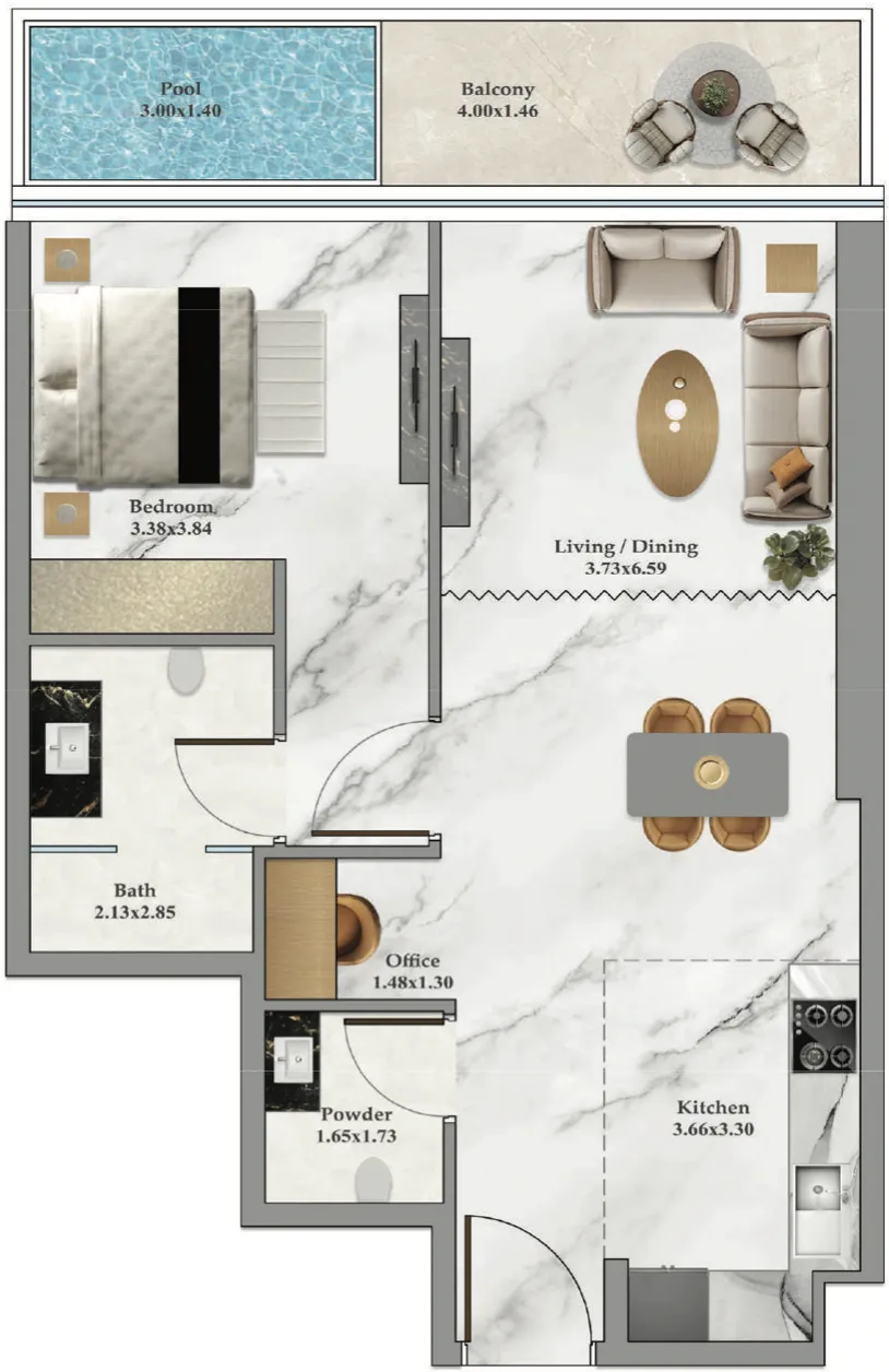 1 bed