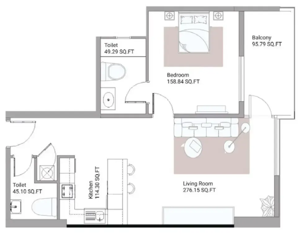 1 bed
