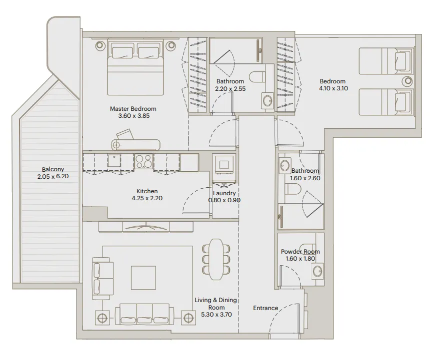 2 bed