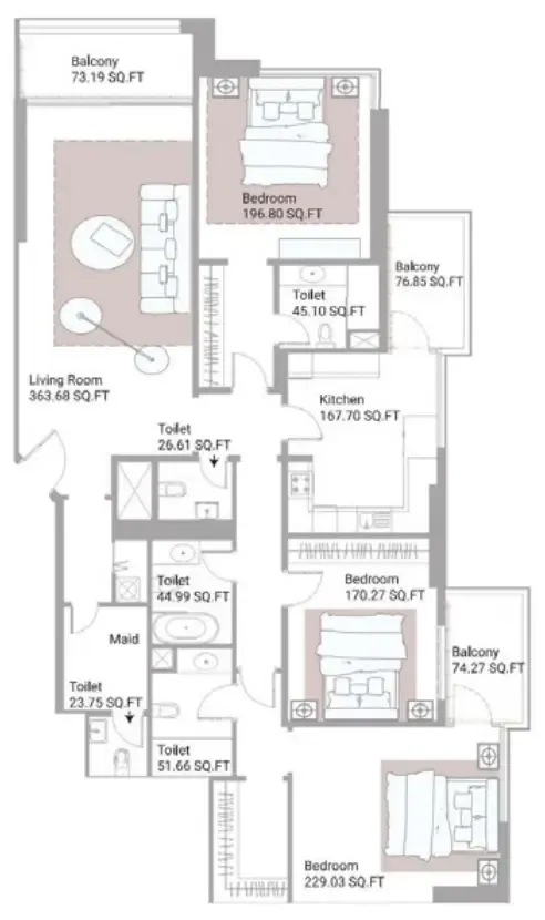 3 bed