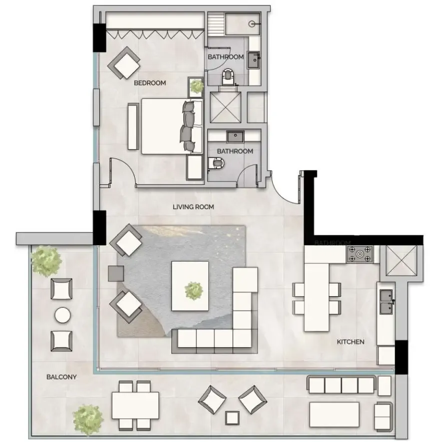 1 bed