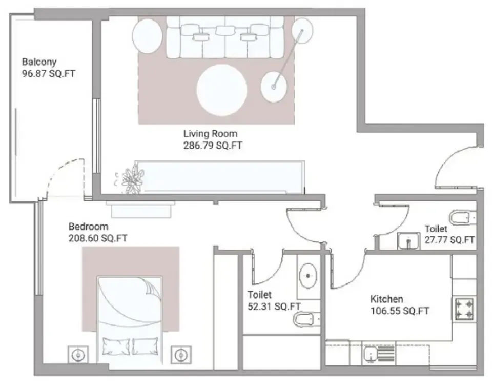 1 bed