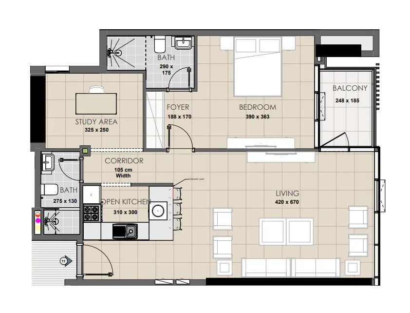 1 bed