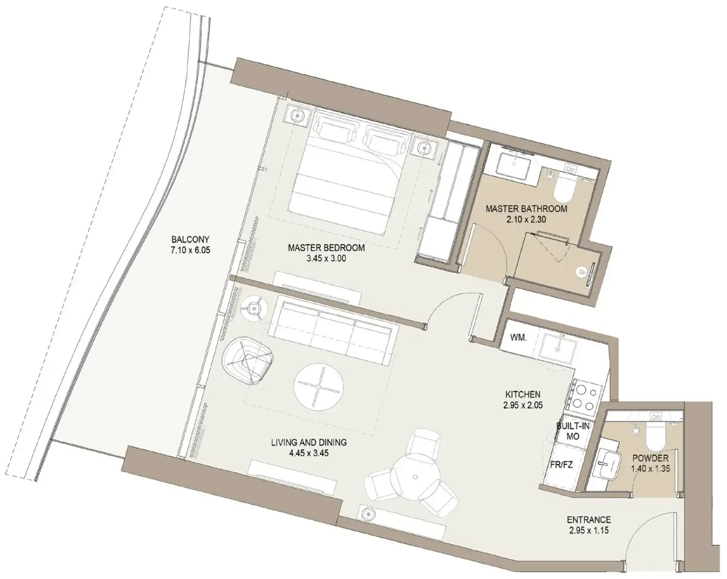 1 bed