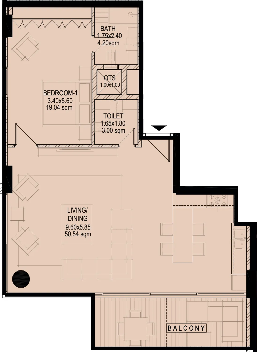 1 bed