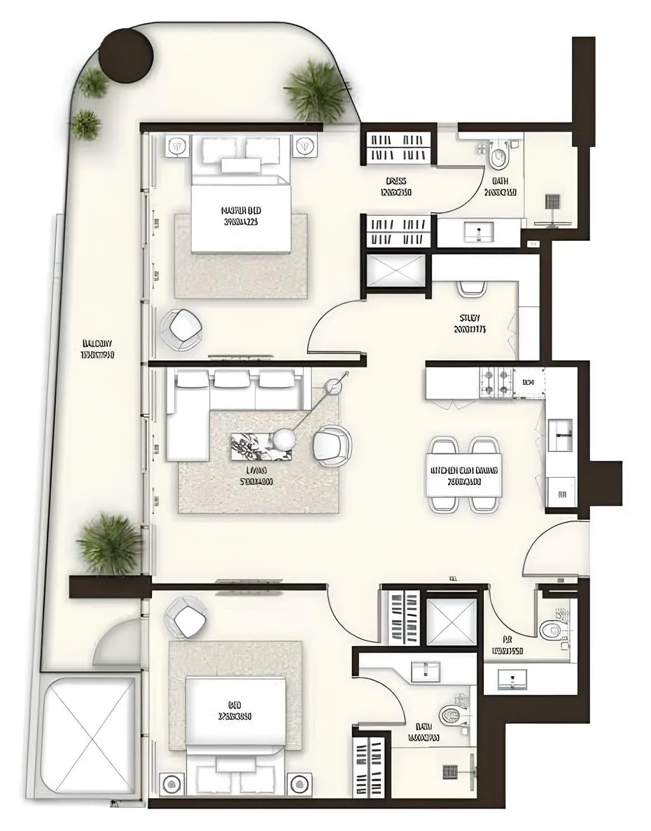 2 bed
