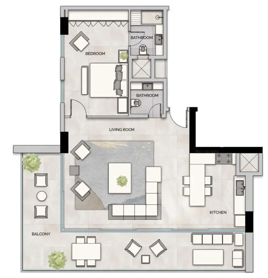 1 bed
