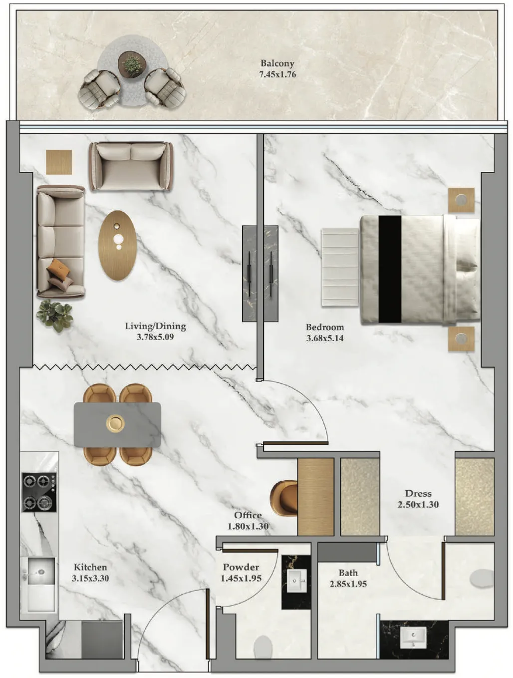 1 bed