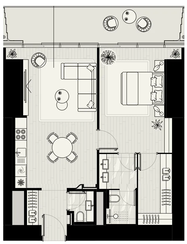 1 bed