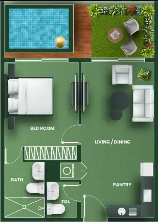 1 bed