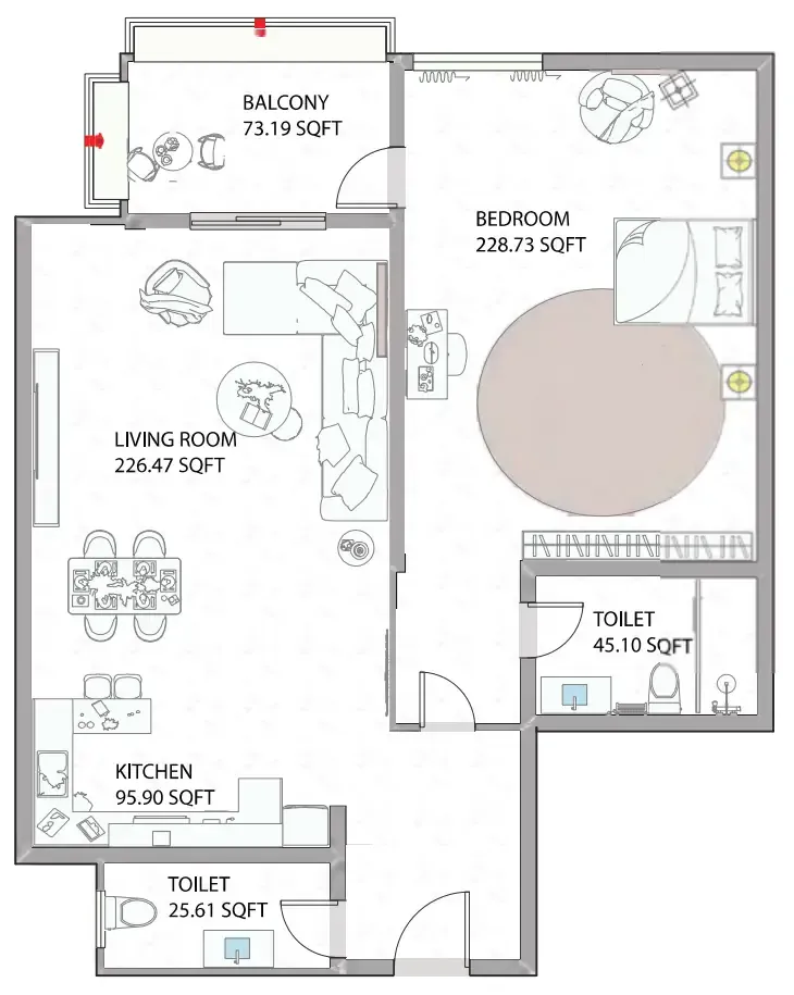1 bed