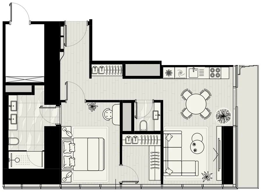 1 bed