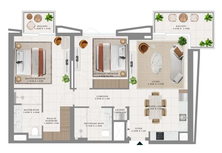 2 bed