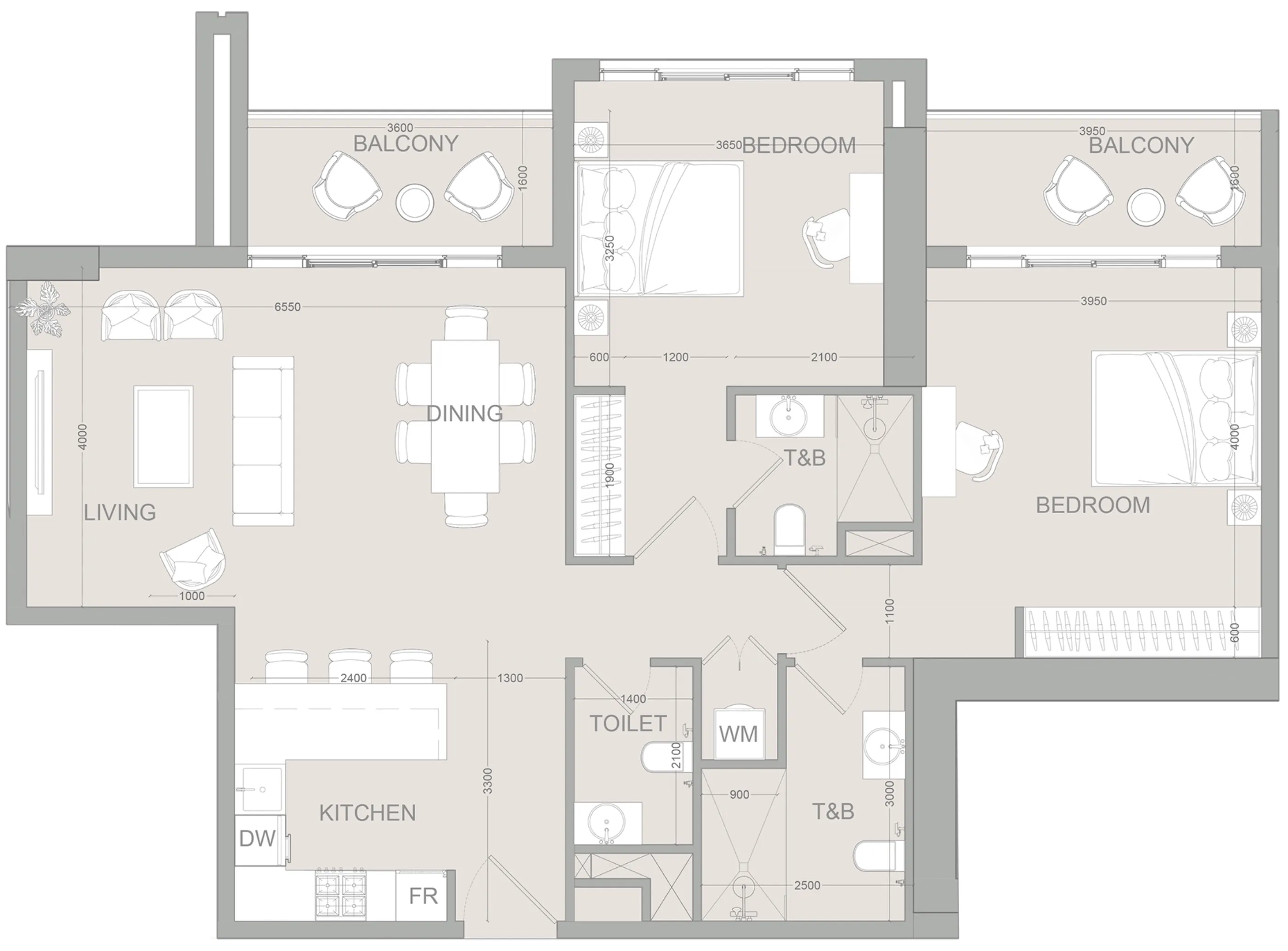 2 bed