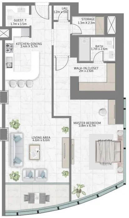 1 bed