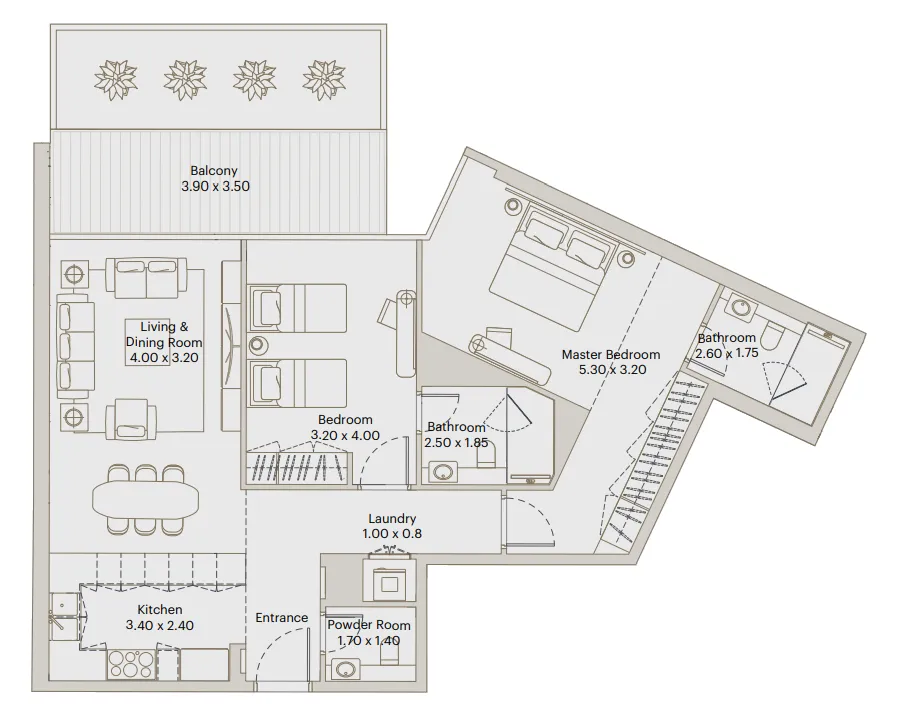 2 bed