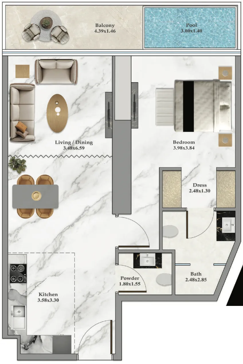 1 bed