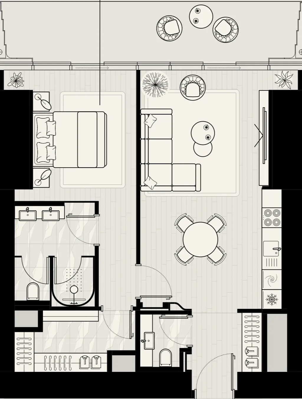 1 bed