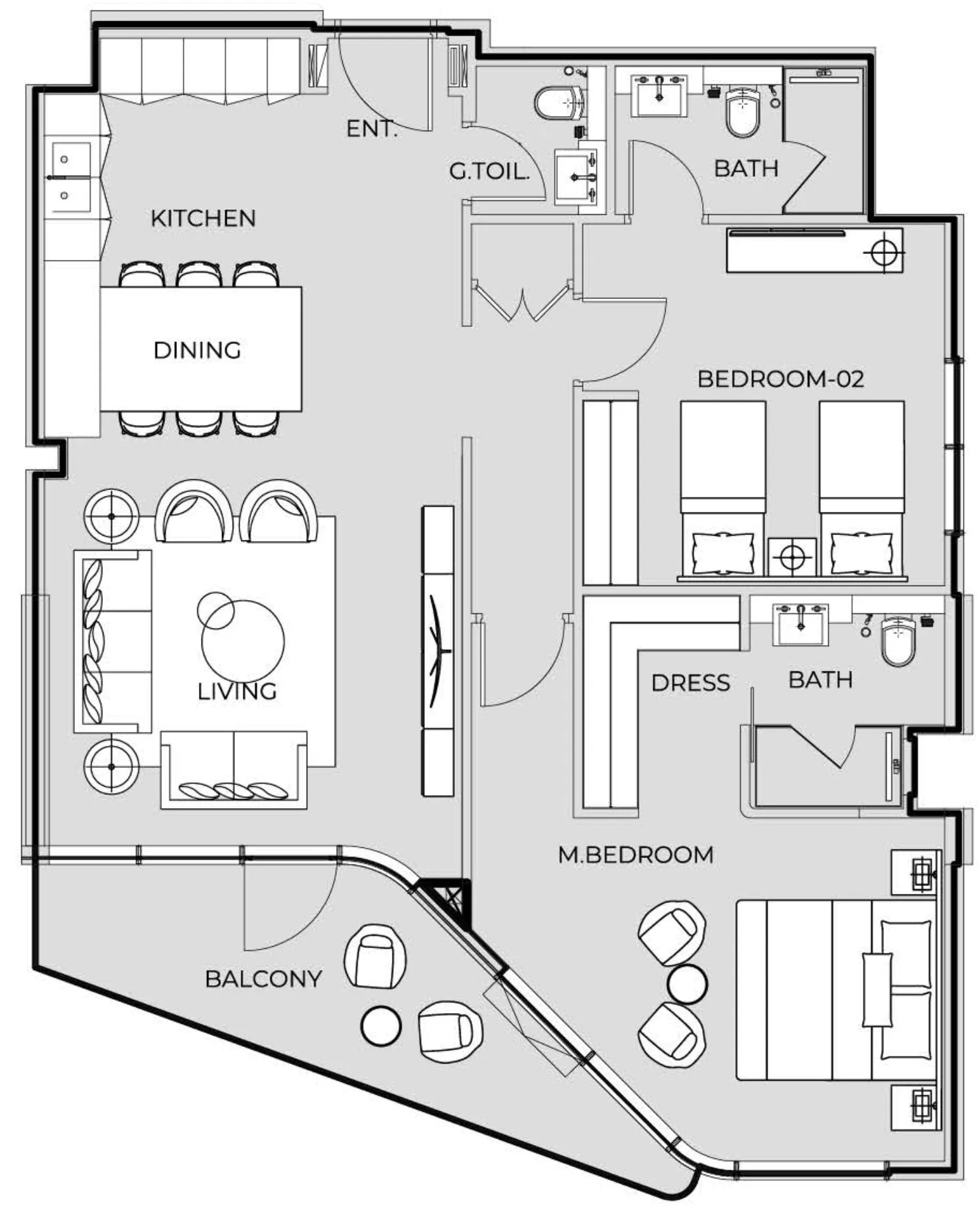 2 bed