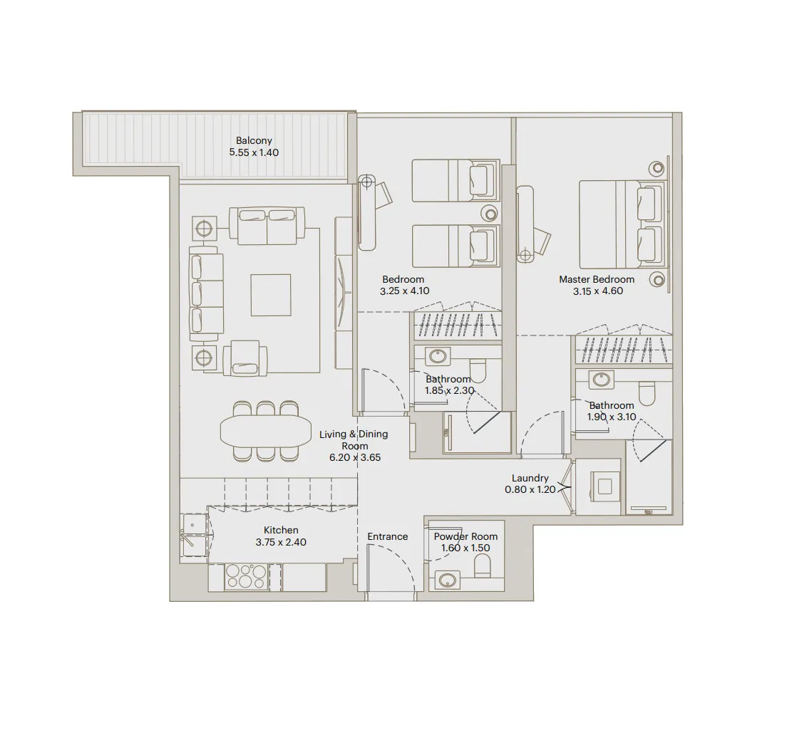 2 bed