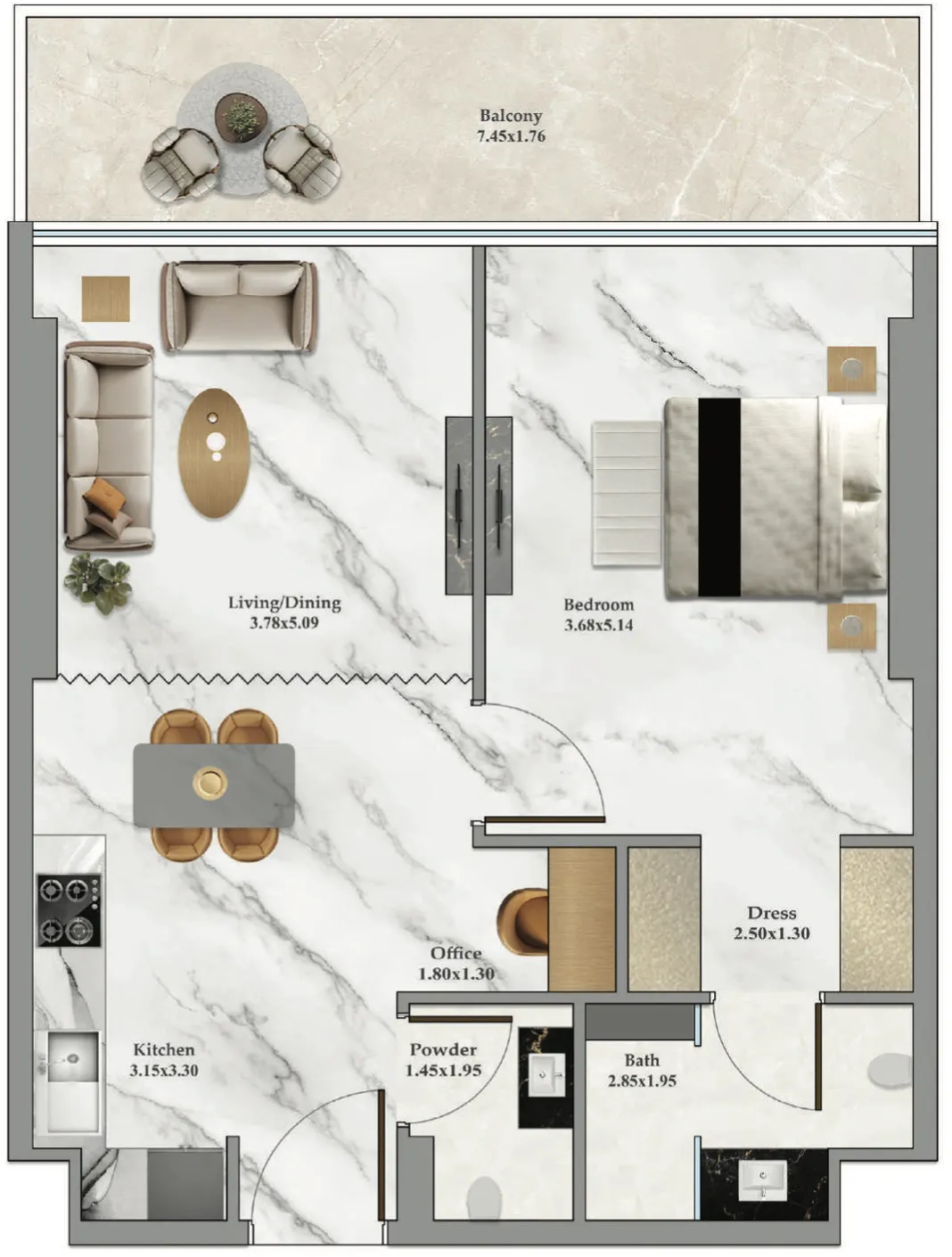 1 bed