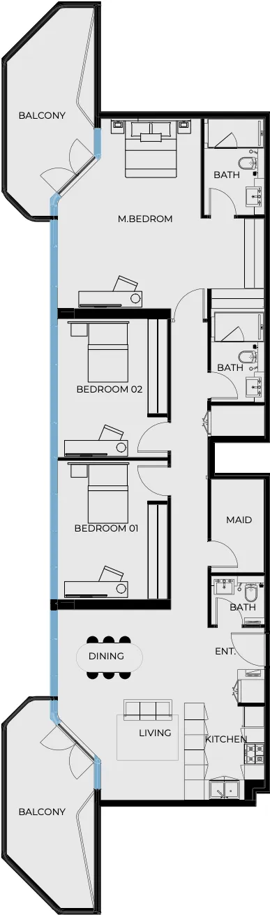 3 bed