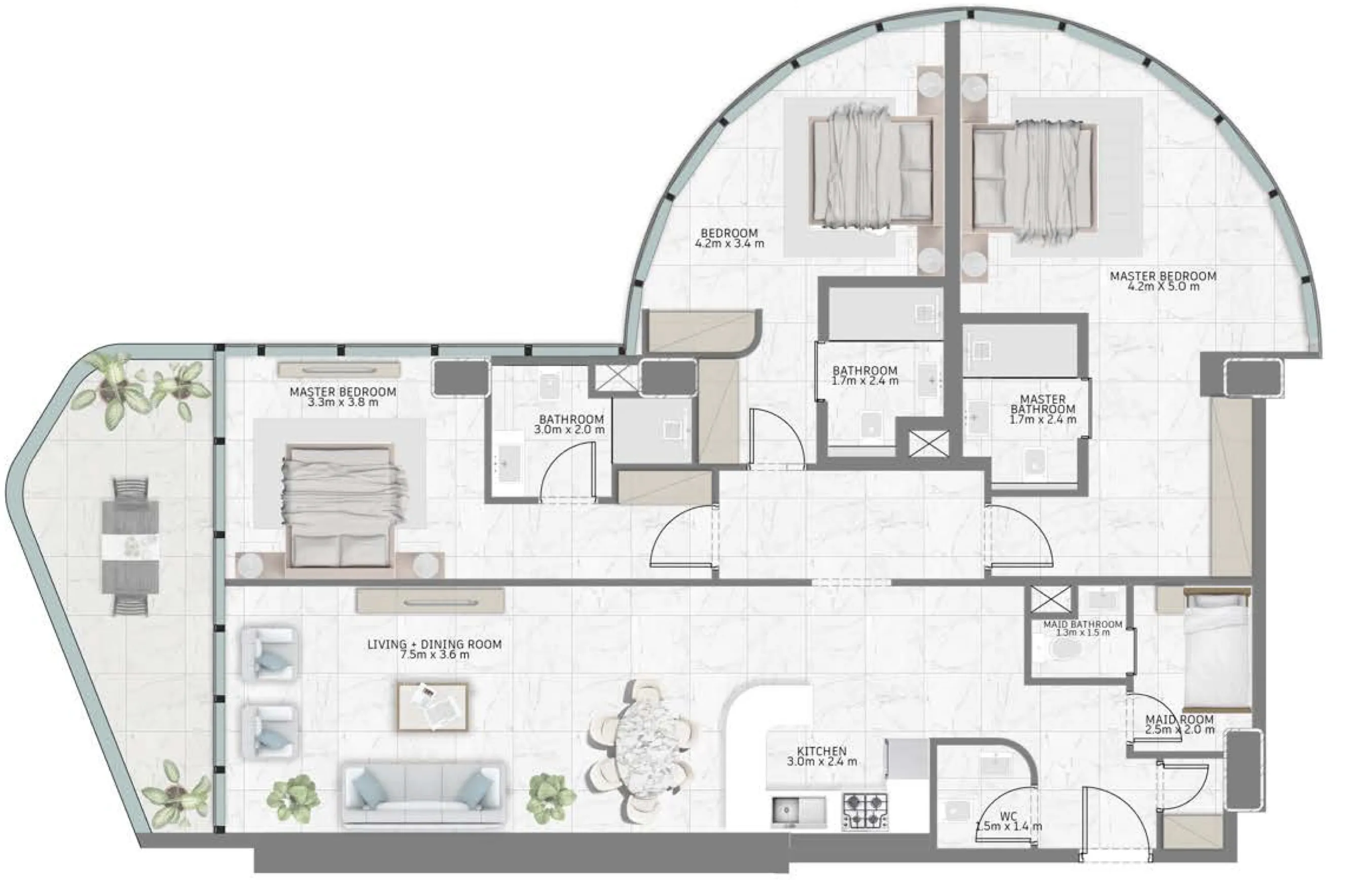 3 bed