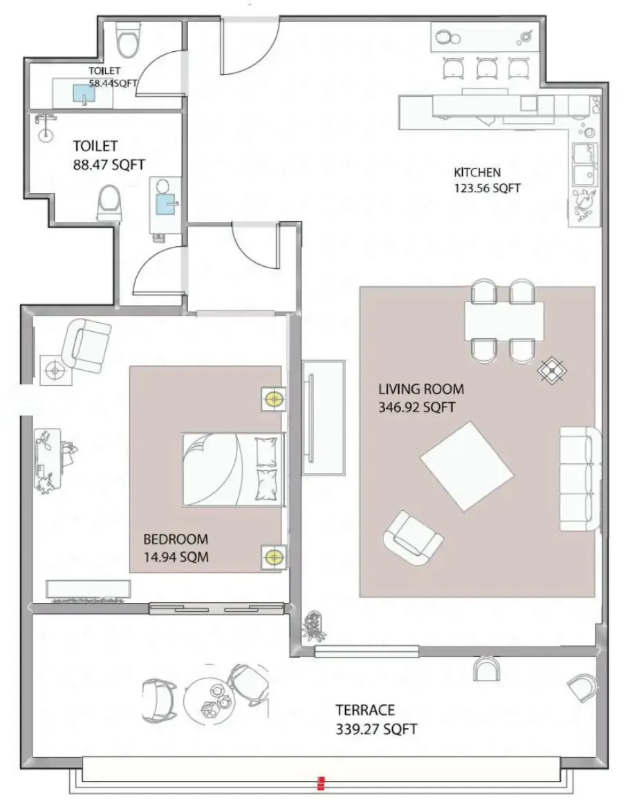 1 bed