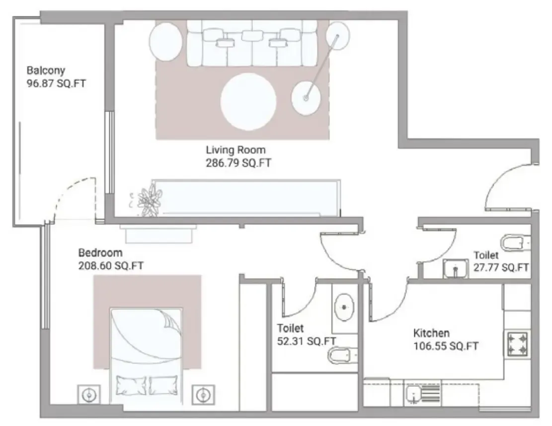 1 bed