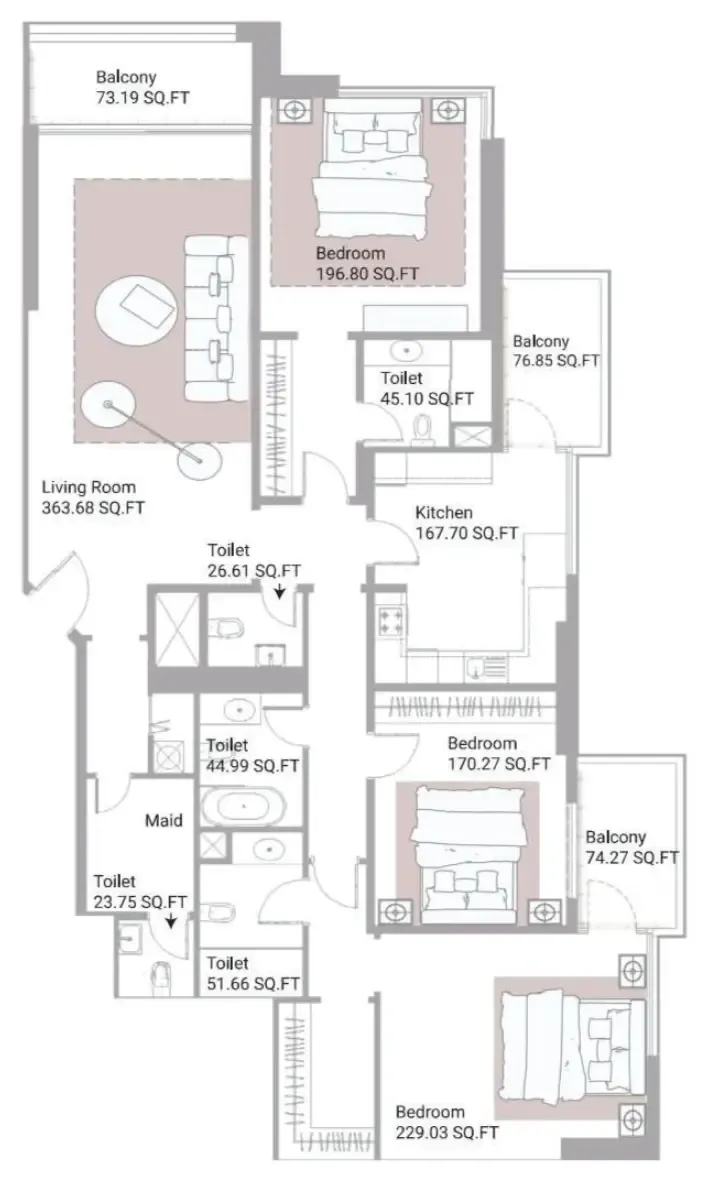 3 bed