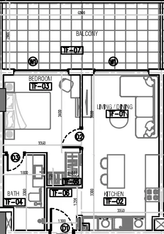 1 bed