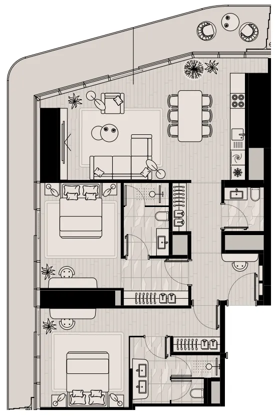 2 bed