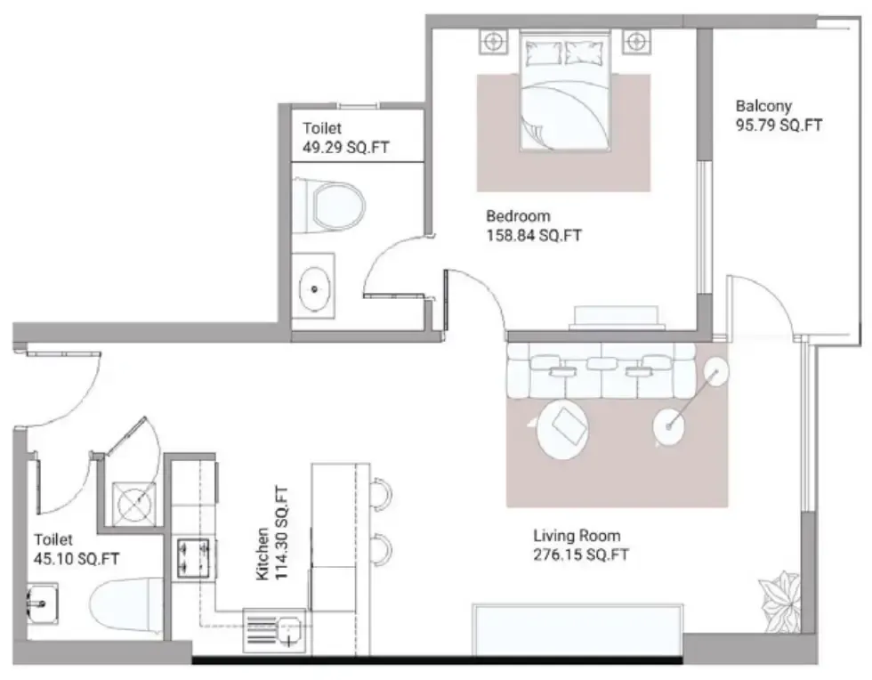 1 bed