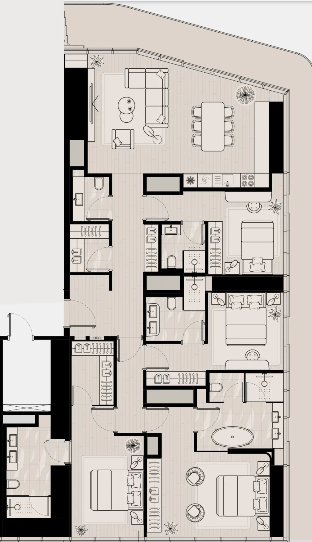 4 bed