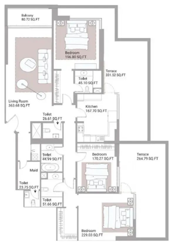 3 bed