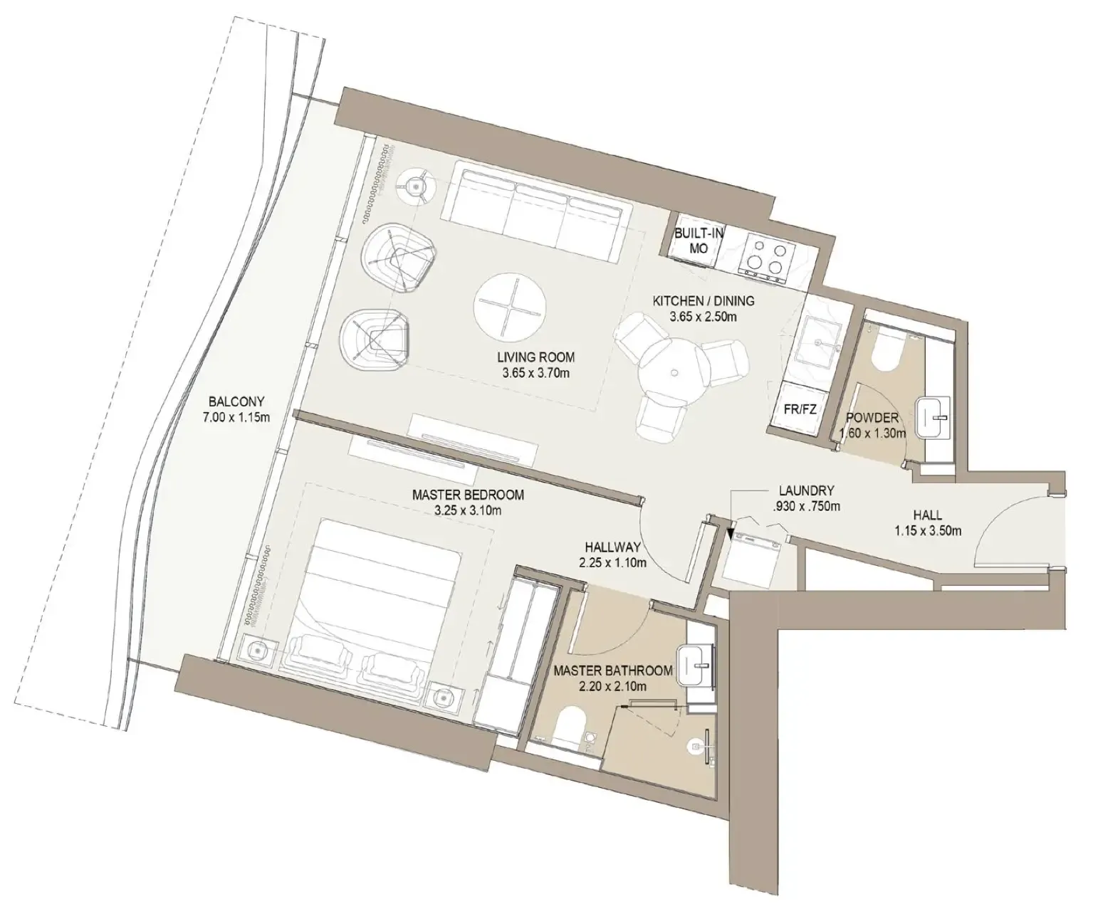 1 bed