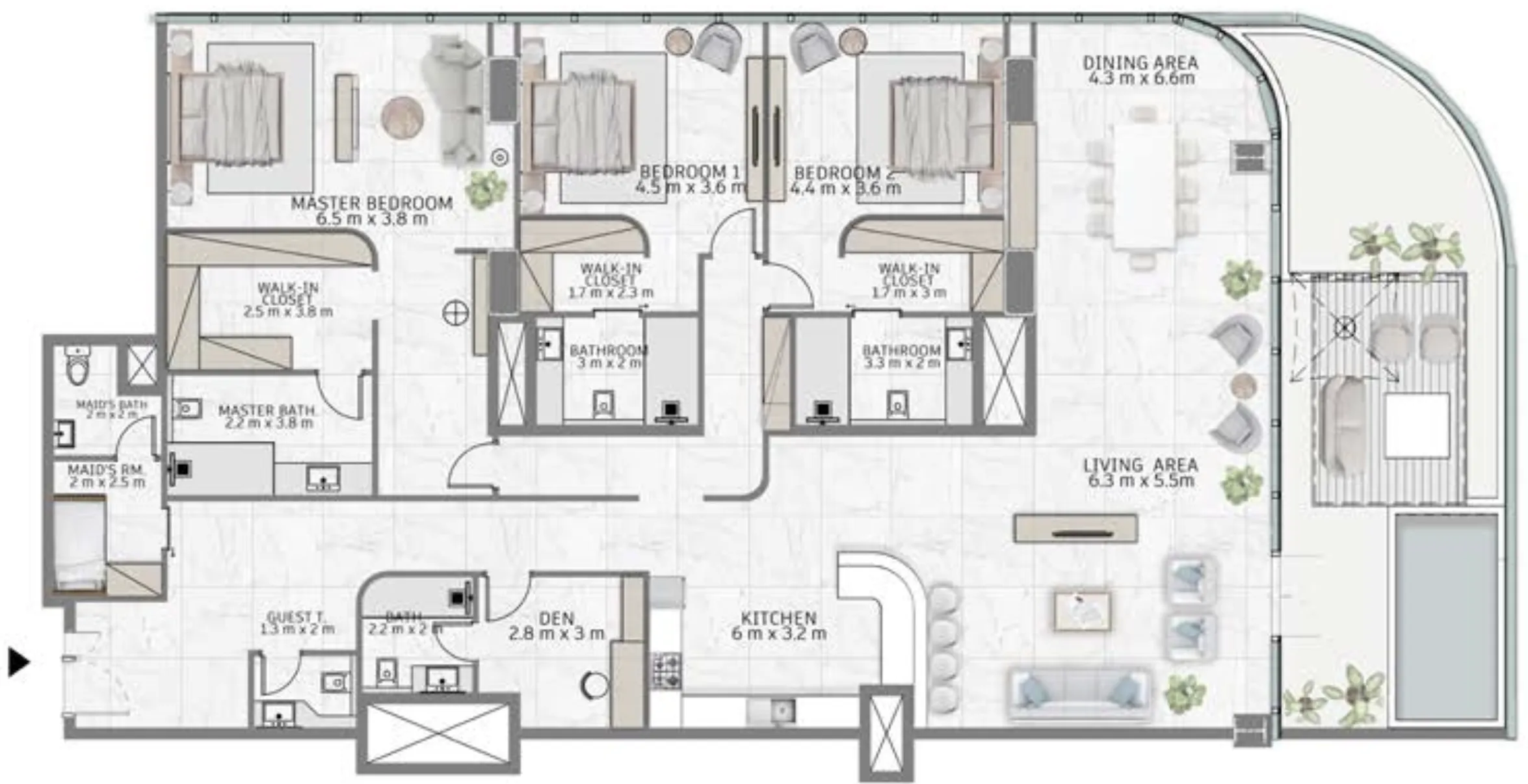 3 bed