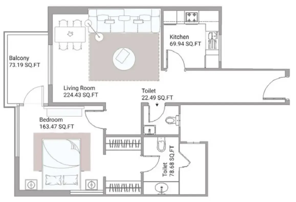 1 bed
