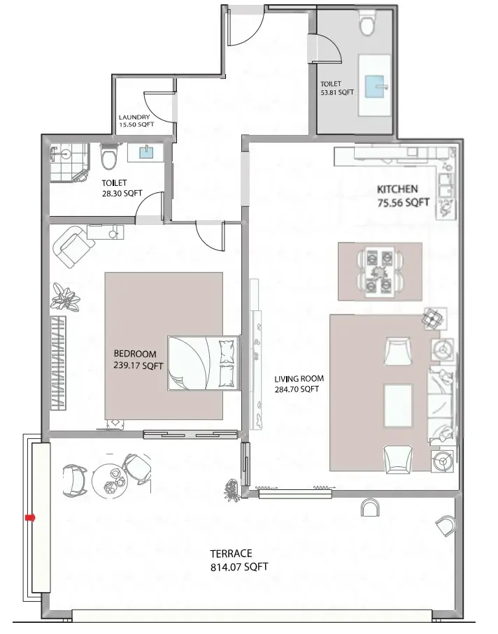 1 bed