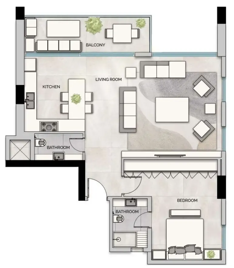 1 bed
