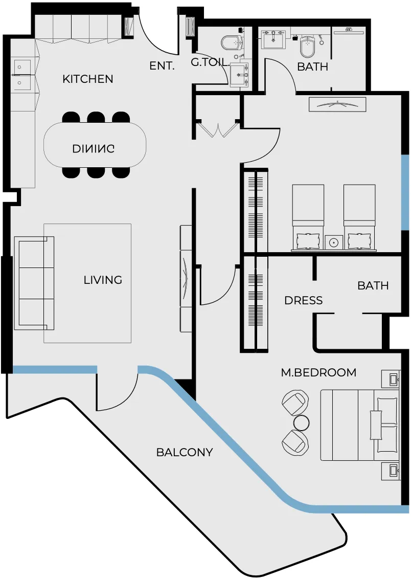 2 bed