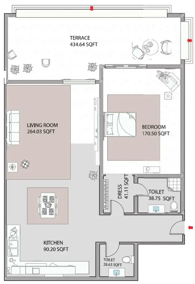 1 bed