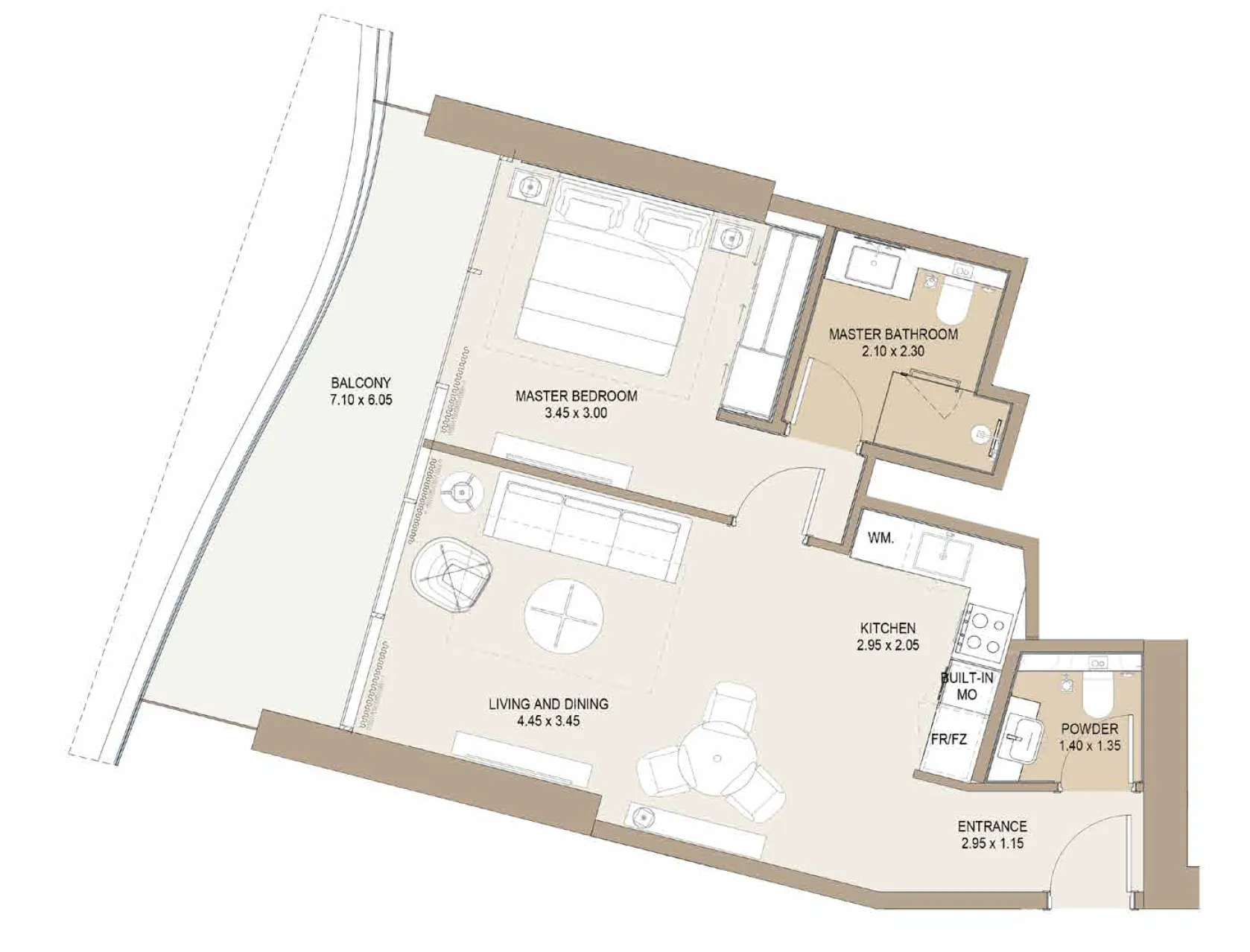 1 bed