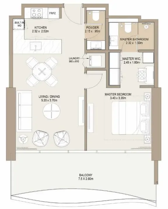 1 bed