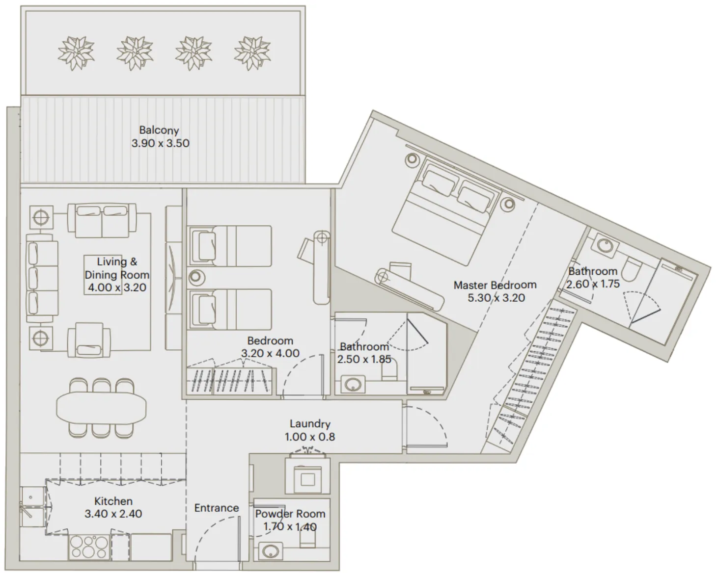 2 bed