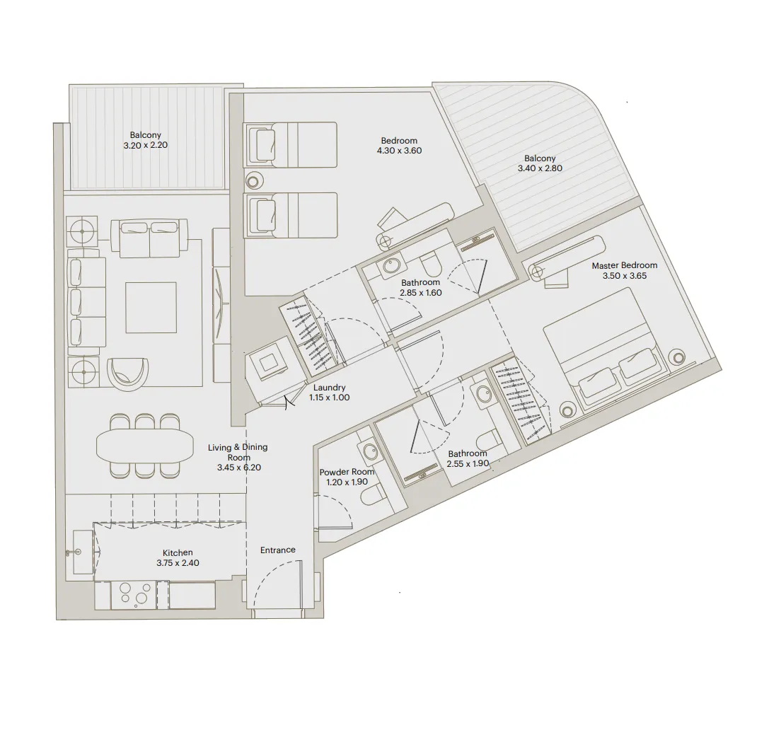 2 bed