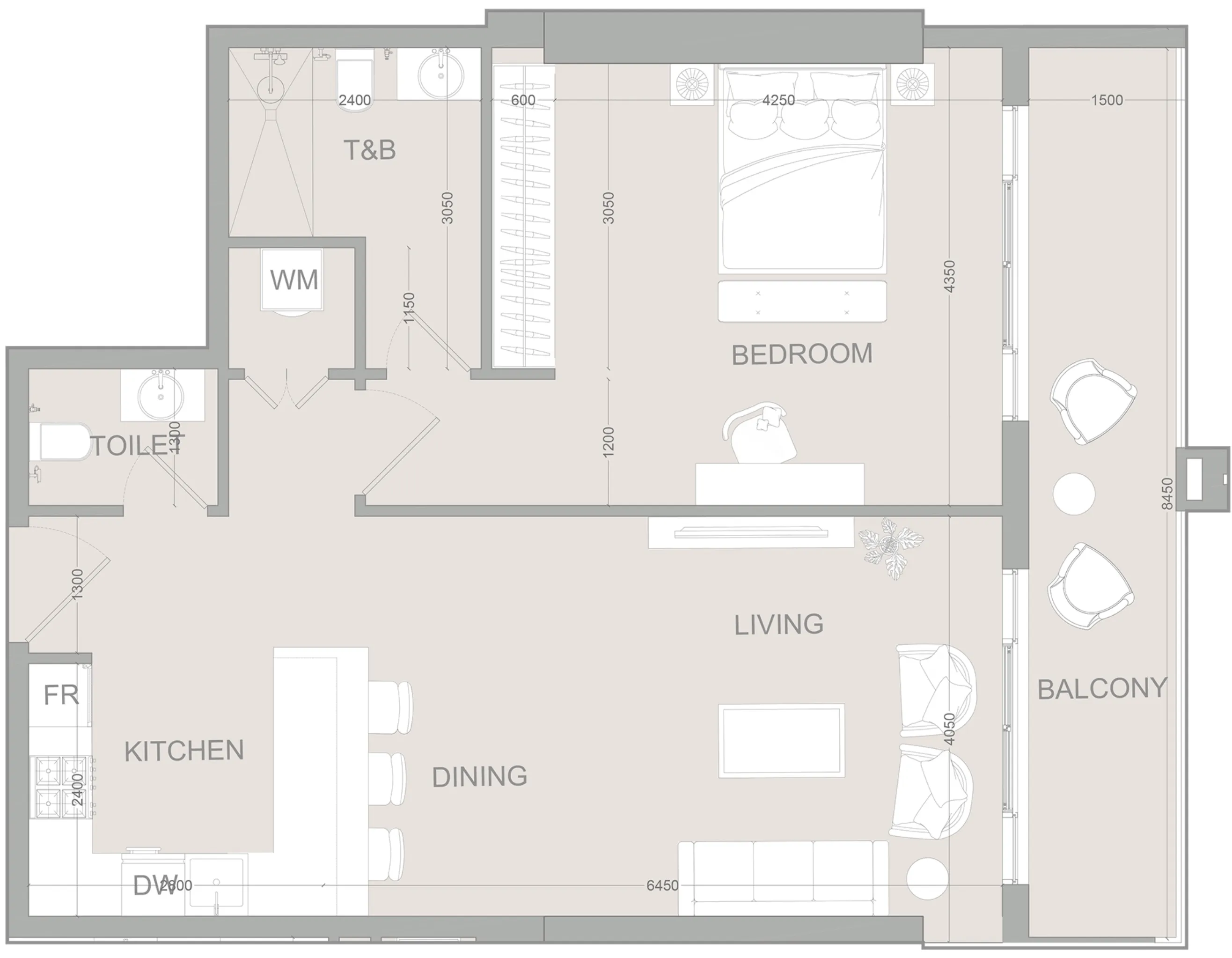 1 bed